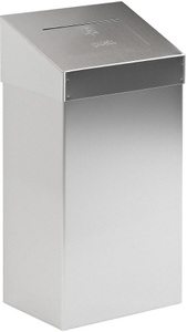 undefined, Abfallsammler mit Schwingdeckel Volumen 50 l, BxHxT 250 x 680 x 380 mm Edelstahl, matt, Abfallsammler mit Pushdeckel, Volumen 50 l, BxHxT 380 x 680 x 250 mm, Edelstahl, matt