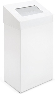undefined, Abfallsammler mit Schwingdeckel Volumen 50 l, BxHxT 250 x 680 x 380 mm weiß, Abfallsammler mit Pushdeckel, Volumen 50 l, BxHxT 380 x 680 x 250 mm, Aluminium, weiß