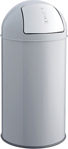 Helit, helit Push-Abfallbehälter Volumen 30 l, HxØ 650 x 300 mm mittelgrau, helit Push-Abfallbehälter aus Stahl, Volumen 30 l, HxØ 650 x 300 mm, mittelgrau