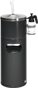 undefined, Reinigungsstation mit Papierspender und Flaschenhalter Stahlblech, schwarzgrau, VAR Reinigungsstation, mit Papierspender und Flaschenhalter, Stahlblech, schwarzgrau