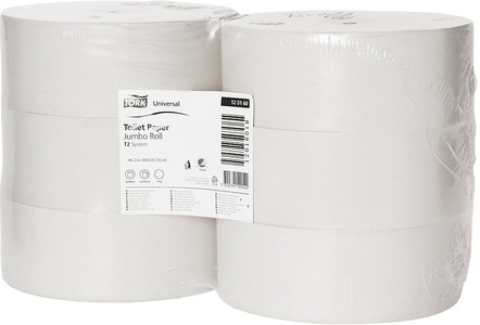 undefined, Toilettenpapier, Industrie-Jumborolle Tissue, 1-lagig, weiß, VE 6 Rollen ab 6 VE, TORK JUMBO - Toilettenpapier, Industrierolle, Standard-Tissue, 1-lagig, weiß, VE 6 Rollen, ab 21 VE