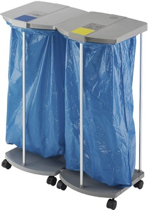 Hailo, Hailo Müllsackständer-Set ProfiLine WS mit 250 blauen Wertstoffsäcken Gestell 2 x 120 l, HxBxT 1000 x 880 x 450 mm fahrbar, Hailo Müllsackständer mit 250 blauen Wertstoffsäcken, ProfiLine MSS XXXL, 2 x 120 l, HxBxT 1000 x 880 x 450 mm, fahrbar