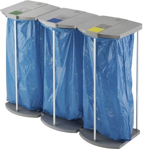 Hailo, Hailo Müllsackständer-Set ProfiLine WS mit 250 blauen Wertstoffsäcken Gestell 3 x 120 l, HxBxT 1000 x 1330 x 450 mm stationär, Hailo Müllsackständer mit 250 blauen Wertstoffsäcken, ProfiLine MSS XXXL, 3 x 120 l, HxBxT 1000 x 1330 x 450 mm, stationär