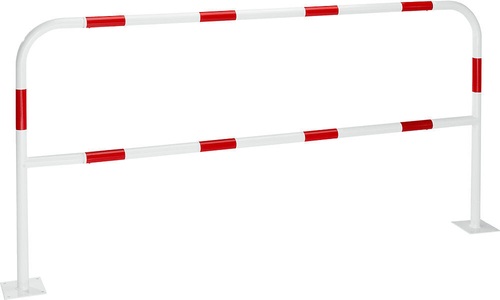 undefined, Rammschutzbügel zum Aufdübeln Breite 2000 mm, rot / weiß, Schutzbügel, Stahl, Ø 42 mm, zum Aufdübeln, rot / weiß, Breite 2000 mm