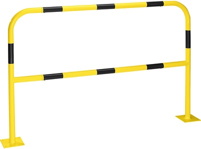 undefined, Rammschutzbügel zum Aufdübeln Breite 2000 mm, gelb / schwarz, Schutzbügel, Stahl, Ø 42 mm, zum Aufdübeln, gelb / schwarz, Breite 2000 mm