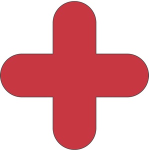 undefined, PVC-Bodenmarkierungen Kreuz-Form, VE 10 Stk rot, PVC-Bodenmarkierungen, Kreuz-Form, VE 10 Stk, rot