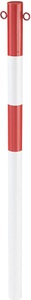 undefined, Sperrpfosten aus Stahlrohr zum Einbetonieren, Ø 60 mm rot / weiß, verzinkt und lackiert, Sperrpfosten aus Stahlrohr, zum Einbetonieren, Ø 60 mm, rot / weiß, verzinkt und lackiert