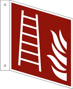 undefined, Brandschutzzeichen Leiter, VE 10 Stk Aluminium, Fahnenschild, 150 x 150 mm, Brandschutzzeichen, Mittel und Geräte zur Brandbekämpfung, VE 10 Stk, Kunststoff, Nasenschild, 200 x 200 mm