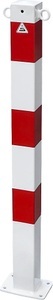 undefined, Absperrpfosten, 70 x 70 mm, weiß / rot zum Aufdübeln mit 2 Ösen, Schake Absperrpfosten, 70 x 70 mm, weiß / rot, zum Aufdübeln, mit 2 Ösen