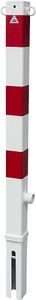 undefined, Absperrpfosten, 70 x 70 mm, weiß / rot herausnehmbar mit 2 Ösen, Schake Absperrpfosten, 70 x 70 mm, weiß / rot, herausnehmbar, mit 2 Ösen