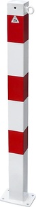 undefined, Absperrpfosten, 70 x 70 mm, weiß / rot zum Aufdübeln mit 1 Öse, Schake Absperrpfosten, 70 x 70 mm, weiß / rot, zum Aufdübeln, mit 1 Öse