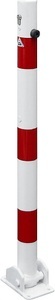 undefined, Absperrpfosten, Ø 60 mm, weiß / rot klappbar mit Profilzylinder ohne Öse, Schake Absperrpfosten, Ø 60 mm, weiß / rot, klappbar mit Profilzylinder, ohne Öse
