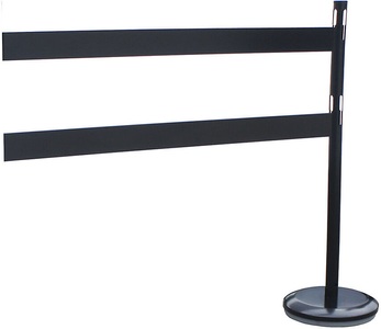 undefined, Absperrpfosten-Anbauset mit 1 Pfosten, 2 Planken schwarz, VISO Absperrpfosten-Anbauset mit Planken, 1 Pfosten, 2 Planken, schwarz