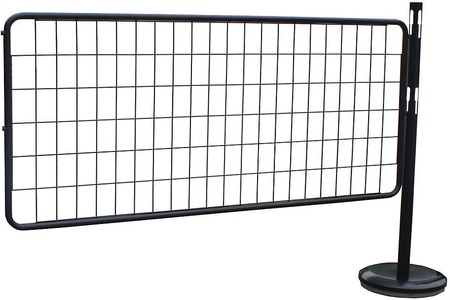 undefined, Absperrpfosten-Anbauset mit 1 Pfosten, 1 Gitter schwarz, VISO Absperrpfosten-Anbauset mit Gitter, 1 Pfosten, 1 Gitter, schwarz