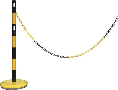 undefined, Absperrpfosten-Anbauset mit 1 Pfosten, 2,5 m Kette gelb / schwarz, VISO Absperrpfosten-Anbauset mit Kette, 1 Pfosten, 2,5 m Kette, gelb / schwarz