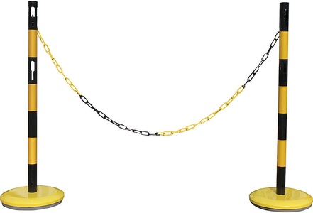 undefined, Absperrpfostenset mit 2 Pfosten, 2,5 m Kette gelb / schwarz, VISO Absperrpfostenset mit Kette, 2 Pfosten, 2,5 m Kette, gelb / schwarz