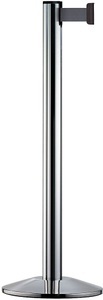 undefined, Gurtpfosten Aluminium, chrom Gurtfarbe Silbergrau, Gurtpfosten aus Aluminium, Pfosten Chrom poliert, Auszug 2300 mm, Gurtfarbe Silbergrau
