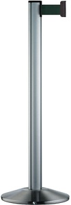 undefined, Gurtpfosten Aluminium, satin Gurtfarbe Grün, Gurtpfosten aus Aluminium, Pfosten Chrom gebürstet, Auszug 2300 mm, Gurtfarbe Grün