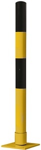 undefined, Absperrpfosten aus Stahlrohr, flexibel Ø 76 mm, zum Einbetonieren schwarz / gelb, Absperrpfosten aus Stahlrohr, flexibel, Ø 76 mm, zum Einbetonieren, schwarz / gelb