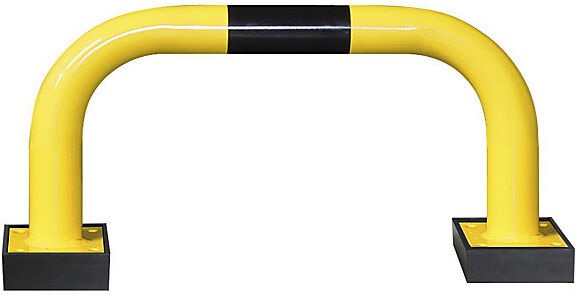 undefined, Rammschutzbügel, flexibel für den Außenbereich HxB 390 x 750 mm, Rammschutzbügel SWING, Ausseneinsatz, 390 x 750 mm, gelb/schwarz