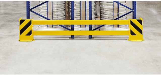 undefined, Regalschutz-Planken-Set mit Eck-Anfahrschutz für Doppelregal, Breite 2300 - 2700 mm, Komplett-Set Rammschutz-Planken, Breite 2.300-2.700 mm