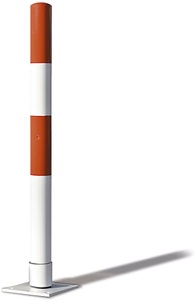 undefined, Absperrpfosten aus Stahlrohr, flexibel Ø 76 mm, zum Einbetonieren rot / weiß, Absperrpfosten aus Stahlrohr, flexibel, Ø 76 mm, zum Einbetonieren, rot / weiß