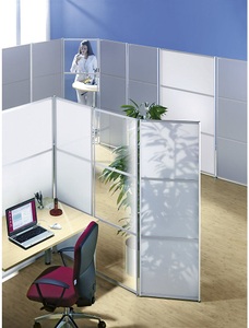 office akktiv, office akktiv Stellwand- und Paraventsystem HxBxT 1800 x 600 x 18 mm MDF-Platte alusilber, eurokraft pro Stellwand- und Paraventsystem, HxBxT 1800 x 600 x 18 mm, MDF-Platte alusilber