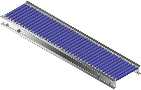 Gura, Gura Kleinrollenbahn, Aluminiumrahmen mit Kunststoffrollen Bahnbreite 200 mm Achsabstand 25 mm, Länge 1 m, Gura Kleinrollenbahn, Aluminiumrahmen mit Kunststoffrollen, Bahnbreite 200 mm, Achsabstand 25 mm, Länge 1 m