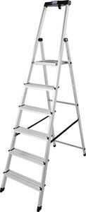 KRAUSE, KRAUSE Stufen-Stehleiter mit Sicherheitsplattform und Anti-Rutsch-Streifen 6 Stufen, Stufen-Stehleiter Safety | 6 Stufen