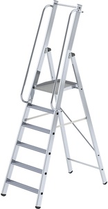 undefined, Alu-Stufenstehleiter einseitig begehbar 6 Stufen, MUNK Günzburger Steigtechnik 51096 Aluminium Plattformleiter Arbeitshöhe (max.): 3.36 m