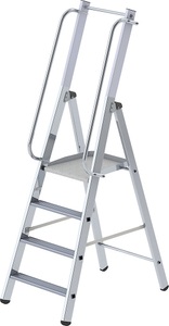 undefined, Alu-Stufenstehleiter einseitig begehbar 4 Stufen, MUNK Günzburger Steigtechnik 51094 Aluminium Plattformleiter Arbeitshöhe (max.): 2.89 m