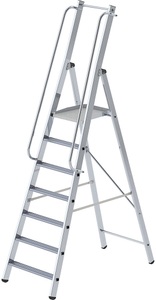 undefined, Alu-Stufenstehleiter einseitig begehbar 7 Stufen, MUNK Günzburger Steigtechnik 51097 Aluminium Plattformleiter Arbeitshöhe (max.): 3.6 m