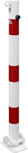 undefined, Absperrpfosten, Ø 60 mm, weiß / rot klappbar mit Profilzylinder mit 1 Öse, Schake Absperrpfosten, Ø 60 mm, weiß / rot, klappbar mit Profilzylinder, mit 1 Öse