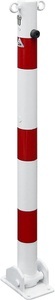 undefined, Absperrpfosten, Ø 60 mm, weiß / rot klappbar mit Profilzylinder mit 2 Ösen, Schake Absperrpfosten, Ø 60 mm, weiß / rot, klappbar mit Profilzylinder, mit 2 Ösen
