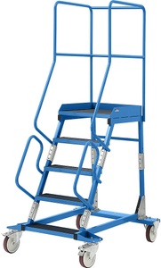 EUROKRAFT, EUROKRAFT Mobile Podestleiter PREMIUM Riefengummi-Stufeneinlagen 5 Stufen, eurokraft pro Mobile Podestleiter, Riefengummi-Stufeneinlage, 5 Stufen