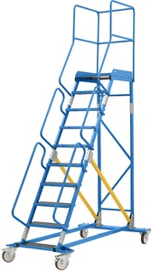 EUROKRAFT, EUROKRAFT Mobile Podestleiter PREMIUM Siebdruck-Stufeneinlagen 10 Stufen, eurokraft pro Mobile Podestleiter, Siebdruck-Stufeneinlage, 10 Stufen