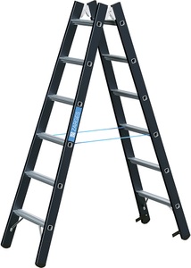 Zarges, ZARGES Schwerlast-Stehleiter beidseitig begehbar 2 x 6 Sprossen, ZARGES Z600 41191 Aluminium Stufen-Stehleiter klappbar 8.9 kg