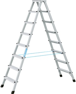 Zarges, ZARGES Profi-Stufenleiter, eloxiert beidseitig begehbar 2 x 8 Stufen, ZARGES Profi-Stufenleiter, eloxiert, beidseitig begehbar, 2 x 8 Stufen