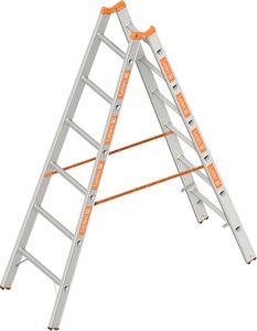 undefined, Sprossen-Stehleiter beidseitig begehbar 2 x 6 Sprossen, Layher Sprossen-Stehleiter, beidseitig begehbar, 2 x 6 Sprossen