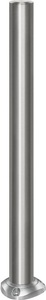 undefined, Edelstahl-Sperrpfosten mit Flachkopf mit Bodenplatte zum Aufdübeln, Ø 76 mm, selbstaufrichtend, Edelstahl-Sperrpfosten, mit Flachkopf, Bodenplatte zum Aufdübeln, Ø 76 mm, selbstaufrichtend