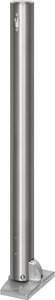 undefined, Edelstahl-Sperrpfosten mit Flachkopf mit Bodenplatte zum Aufdübeln, Ø 76 mm, Profilzylinder, Edelstahl-Sperrpfosten, mit Flachkopf, Bodenplatte zum Aufdübeln, Ø 76 mm, klappbar, Profilzylinder