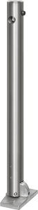 undefined, Edelstahl-Sperrpfosten mit Flachkopf mit Bodenplatte zum Aufdübeln, Ø 76 mm, Dreikant, Edelstahl-Sperrpfosten, mit Flachkopf, Bodenplatte zum Aufdübeln, Ø 76 mm, klappbar, Dreikant