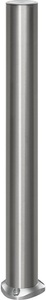 undefined, Edelstahl-Sperrpfosten mit Flachkopf mit Bodenplatte zum Aufdübeln, Ø 102 mm, selbstaufrichtend, Edelstahl-Sperrpfosten, mit Flachkopf, Bodenplatte zum Aufdübeln, Ø 102 mm, selbstaufrichtend