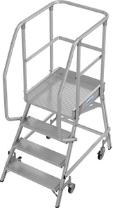 KRAUSE, KRAUSE Podestleiter MH einseitig begehbar 4 Stufen, KRAUSE® Podesttreppe, 1-seitig, verfahrbar, Standhöhe 0,95 m