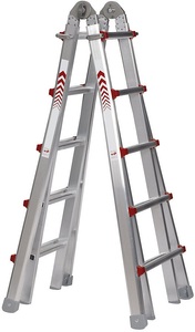 undefined, Teleskop-Klappleiter Steh-, Anlege-, Schiebe- und Treppenleiter in Einem 4 x 5 Sprossen, Teleskop-Klappleiter, Steh-, Anlege-, Schiebe- und Treppenleiter in Einem, 4 x 5 Sprossen