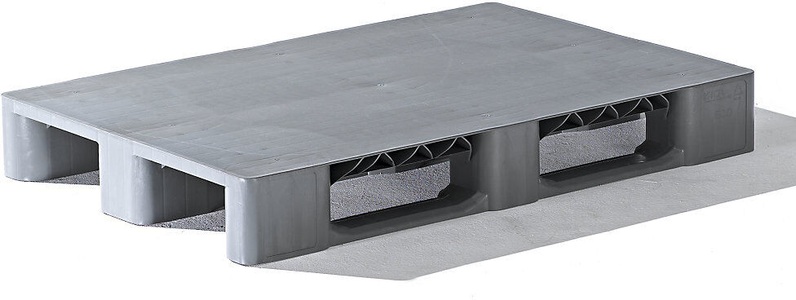 EUROKRAFT, EUROKRAFT Kufenpalette aus Kunststoff Traglast dynamisch 2500 kg, LxB 1200 x 800 mm grau, ab 10 Stk, ratioform Kunststoff-Kufenpalette, LxB 1200 x 800 mm, mit Stahlverstärkung, grau, ab 10 Stk