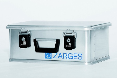 Zarges, ZARGES Alu-Box MINI XS Inhalt 24 l Innen-LxBxH 450 x 290 x 180 mm, ZARGES Alu-Transportbox Mini XS, mit Klappverschluss, LxBxH 500 x 340 x 200 mm, 24 Liter