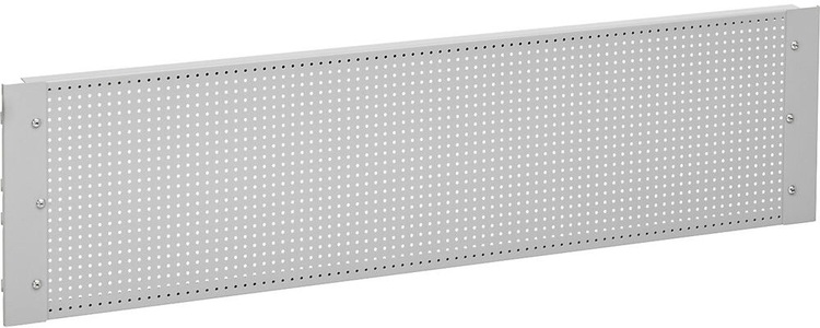 undefined, Lochblechrückwand mit 10-teiligem Hakenset für Packtische mit Breite 1400 mm, Lochblechrückwand, zur Befestigung an Aufsatzholmen, Tischbreite 1400 mm, inkl. 10 Haken