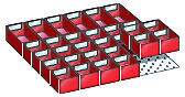 Lista, Lista Einteilungs-Set für Schubladenmaße 459 x 459 mm für Kleinteile 24 + 6 Einsatzkästen, Fronthöhe 50 mm, LISTA Einteilungs-Set für Schubladenmaße 459 x 459 mm, für Kleinteile, 24 + 6 Einsatzkästen, Fronthöhe 50 mm
