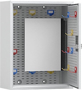 QUIPO, QUIPO Schlüsselschrank lichtgrau RAL 7035 HxBxT 350 x 270 x 130 mm, für 40 Haken, eurokraft basic Schlüsselschrank, lichtgrau RAL 7035, HxBxT 350 x 270 x 130 mm, für 40 Haken